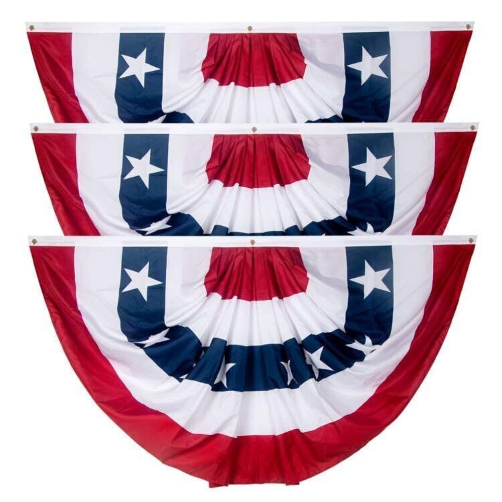 3x6Ft American Bunting Flags Outdoor, Patriotic Bunting for 4th of July